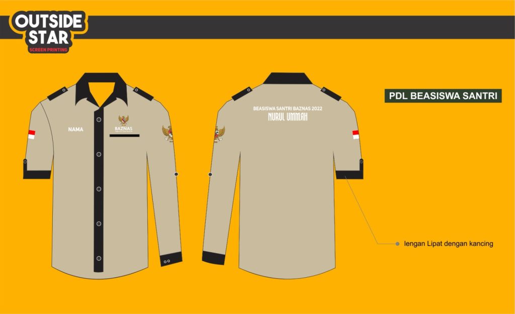 ide desain gambar baju PDH kampus