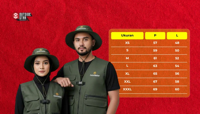 ukuran rompi atau vest