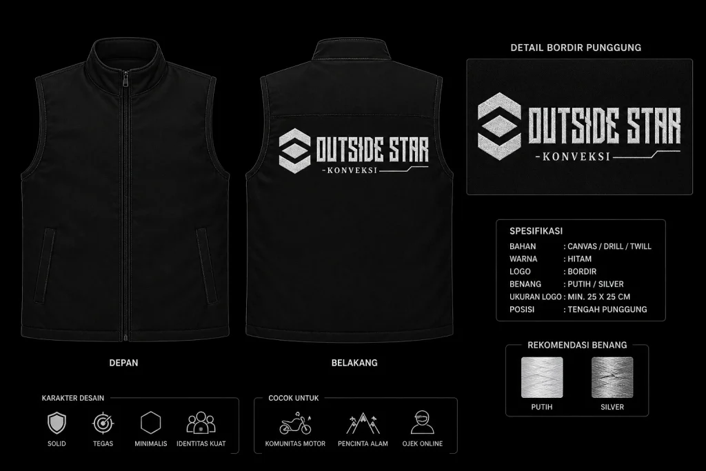Desain rompi Fullback Minimalis