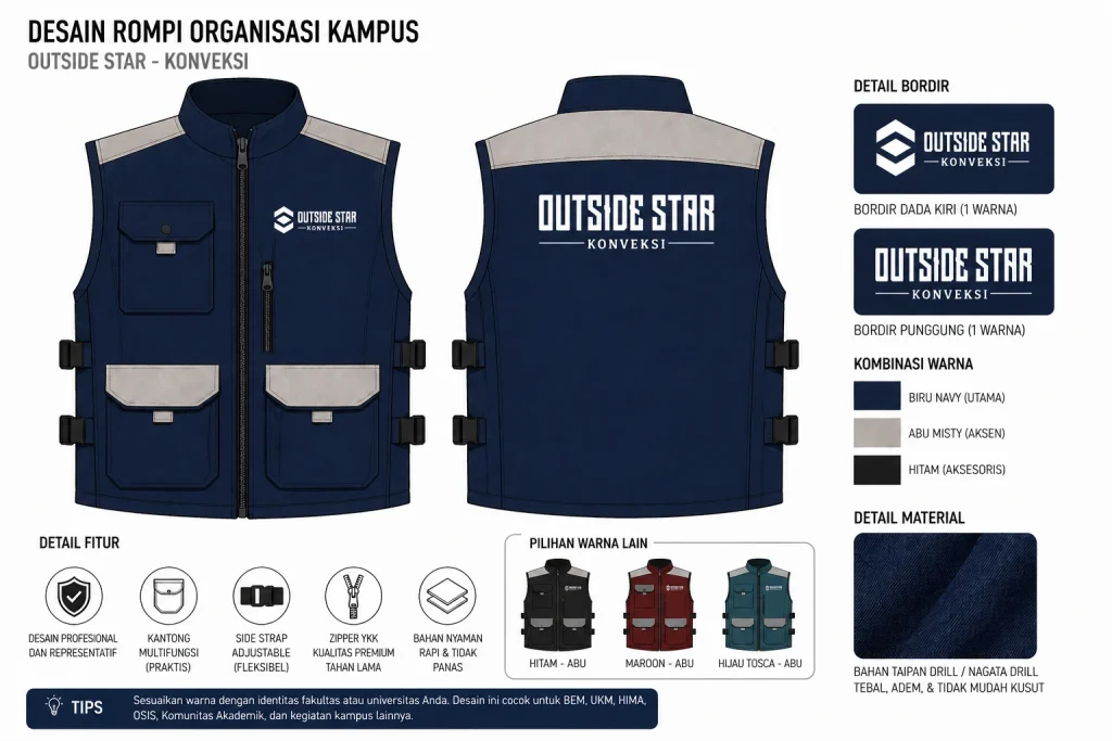 Desain Rompi Organisasi Kampus