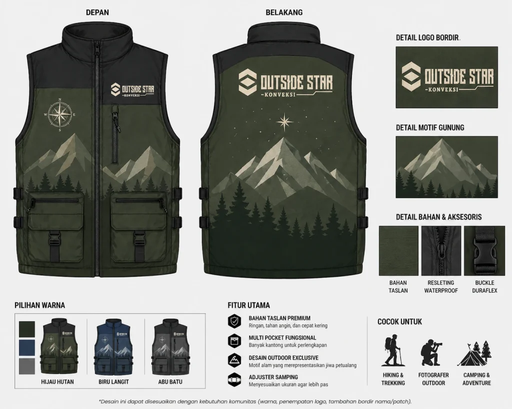 Desain Rompi Outdoor-Hiking