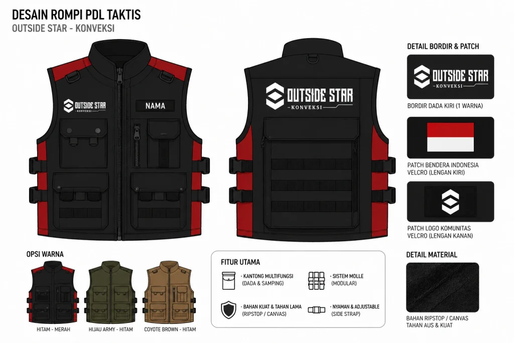 Desain Rompi PDL Taktis