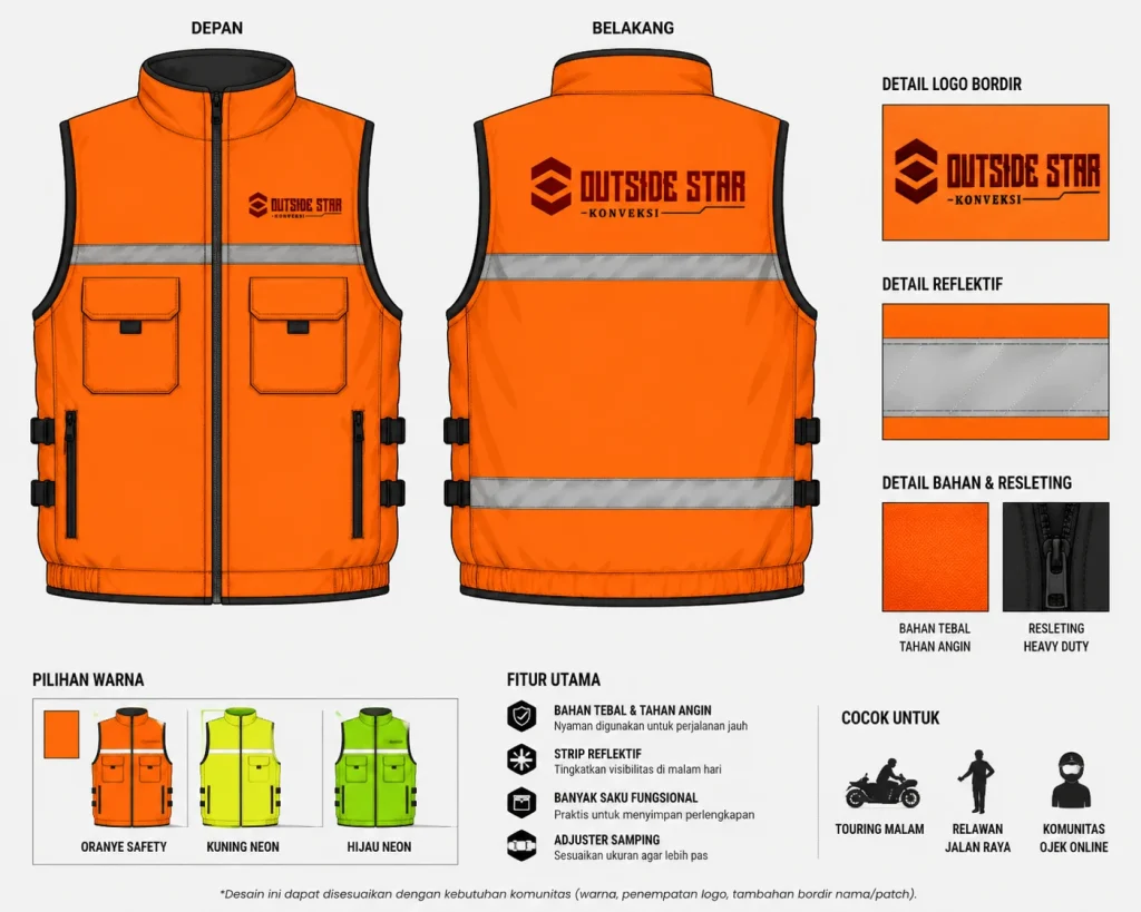 Desain Rompi Safety dengan Identitas
