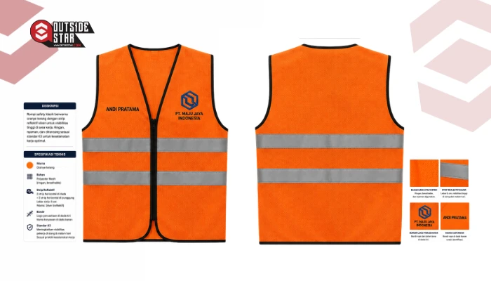 Safety Oranye Standar dengan Logo Perusahaan