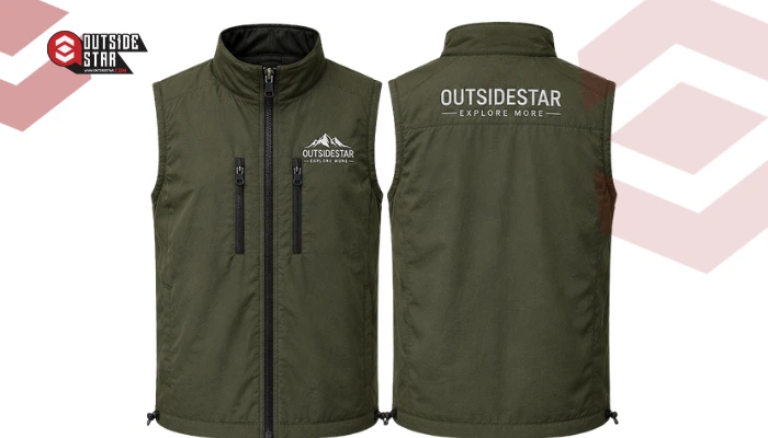 desain rompi komunitas hiking Taslan Hijau Army