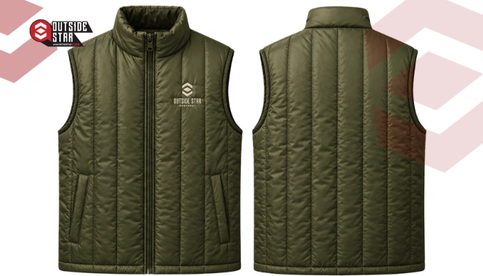 desain rompi puff Olive Green